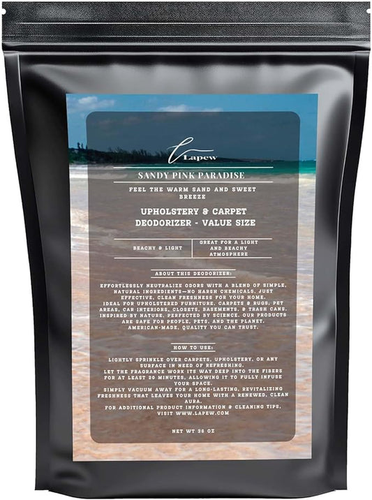 Sandy Pink Paradise Carpet Freshener Powder Refill 36 oz | Powerful Odor Eliminator for Home | Upholstery Deodorizer | Carpet Deodorizer | Pet Urine | Cat Litter Box | Pink Sands Fragrance