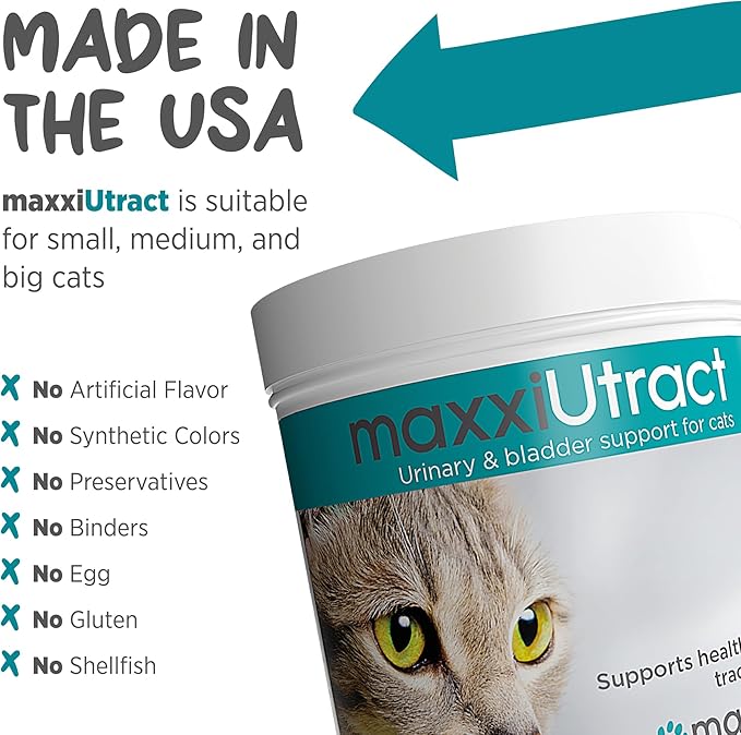 maxxipaws maxxiUtract Urinary & Bladder Support - Powder Supplement for Cats, 2.1oz