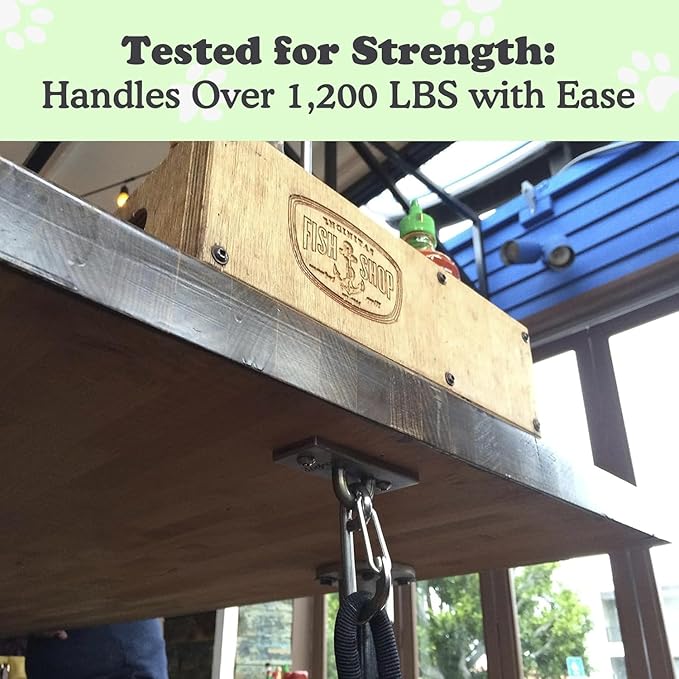 Canine Hitch- Secure Dog Leash Parking Wall Slim Hook with Clip 2 Pack - Tie Out Stainless Steel & ABS Mounting Plate for Strength - Practical Lead Management for Home & Business