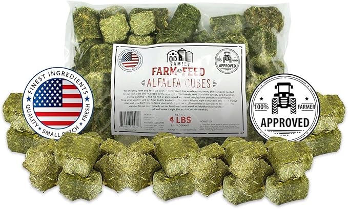 | Alfalfa Hay Food | Small Pet | Young and Adult | Cubes | 4 Pounds