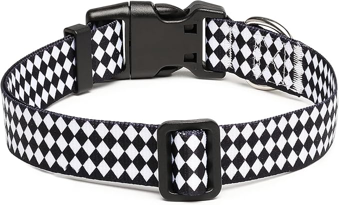 Mercano Adjustable Dog Collar - Special Design Patterns, Soft Nylon Comfortable Durable Pet Collar for Small Medium Large Dogs (XS, Rhomb)