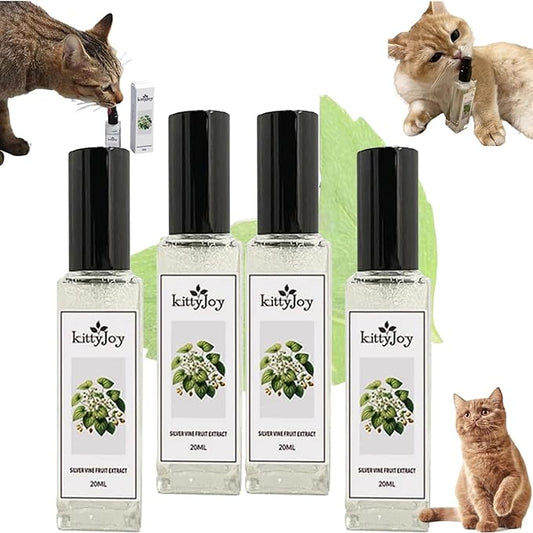 Kitty Joy Herbal Cat Joy, Herbal Cat Joy Spray, Celery Pets Catnip Spray, Catnip Spray for Indoor Cats, Cat Calming Spray, Anti Scratch Cat Spray, Cat Training Spray with Catnip, Cat Nip Spray (4PCS)