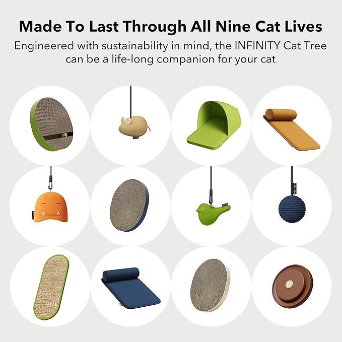 PETLIBRO Infinity Cat Tree Tower for Indoor Cats, Modular Design with Cat Bed, Toy, Felt Pads, Sisal Scratching Posts, 2-Second Setup, Sturdy Multi-Level Activity Center Cat Condo for Any Room