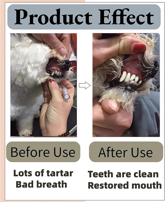 Pet Teeth Cleaning Pen, Pet Teeth Repairing Kit, Cat/Dog Teeth Brightening Pen for Cat/Dog Dental Care Fresh Breath