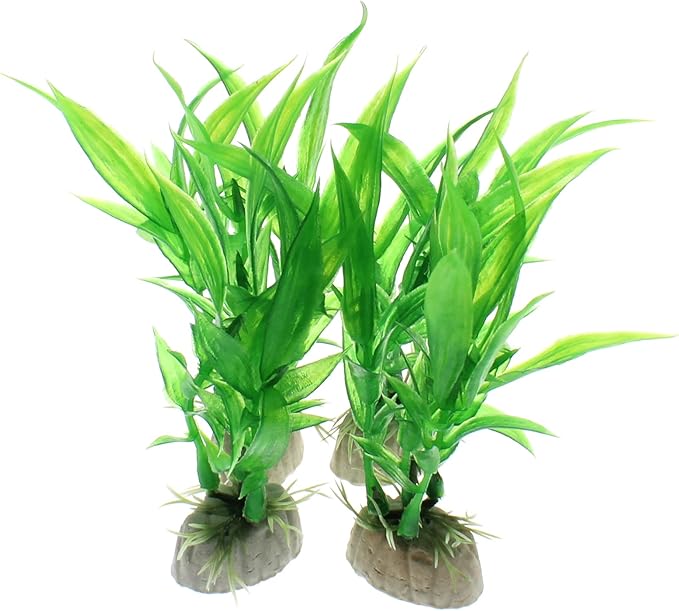 4 Pcs Green Artificial Plastic Plants Fish Tank Plants Fish Aquarium Decoration