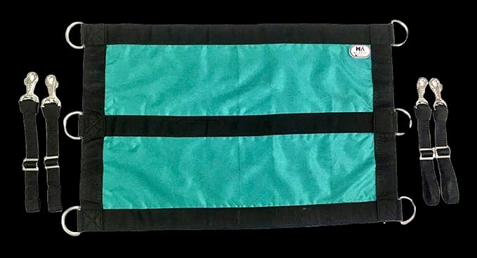 Majestic Ally 1200D 29"x19" Horse Stall Guard with Adjustable Straps and Hardware (Turquoise Black)