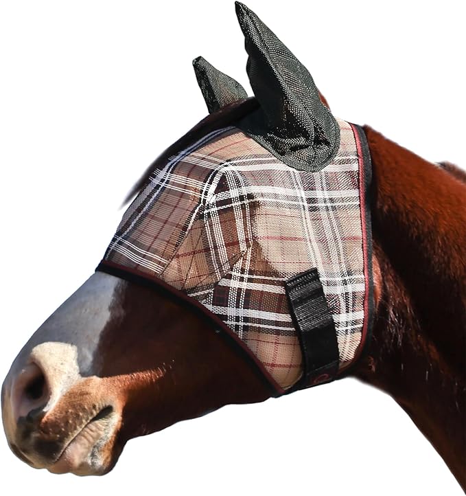 Kensington Signature Fly Mask w/Web Trim, Soft Mesh Ears & Forelock Opening Size: M-Small Horse Color: 121 - Deluxe Black