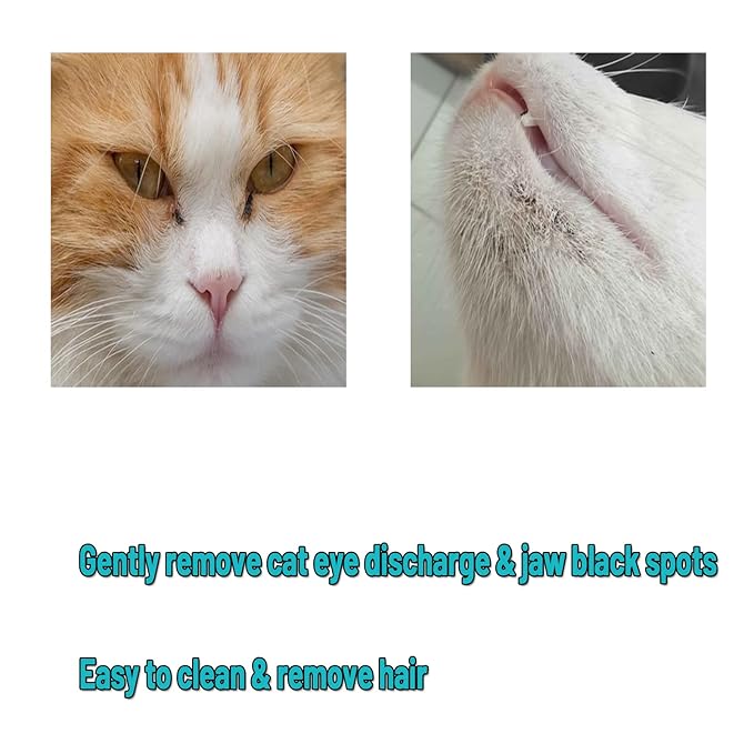 Emmeliestella Cat Head Brush, Cat acne Cleaner, Silicone bristles, not hurt the facial skin, Gently remove cat eye discharge & jaw black spots, Easy to handle & clean & remove hair, 2PCS