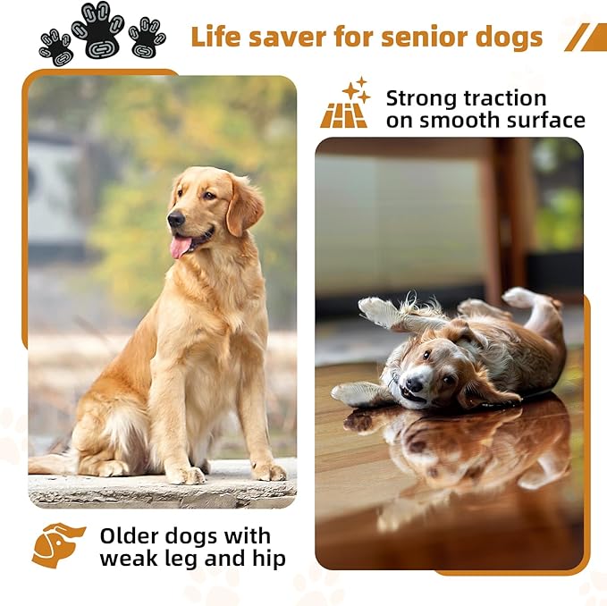 Anti-Slip Dog Paw Protector Pads for Senior Dogs, Dog Paw Adhesive Pads on Hardwood Floor,Senior Pets Essentials with Strong Traction,Puppy Grippers,12 Sets 48 pc S