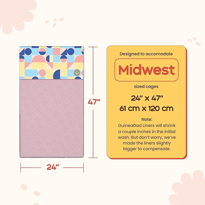 GuineaDad Premium Liner – Fleece Guinea Pig Cage Liner – Ultra-Plush Reusable Fleece Bedding with Waterproof Bottom – (Rainy Day)