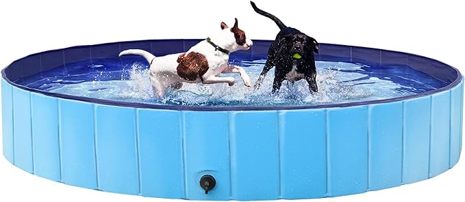 Yaheetech Foldable Dog Pet Bath Pool Hard Plastic Doggy Duck Swimming Pool Collapsible PVC Outdoor Bathing Tub Dog Pools for Large Medium Small Dogs XXXL