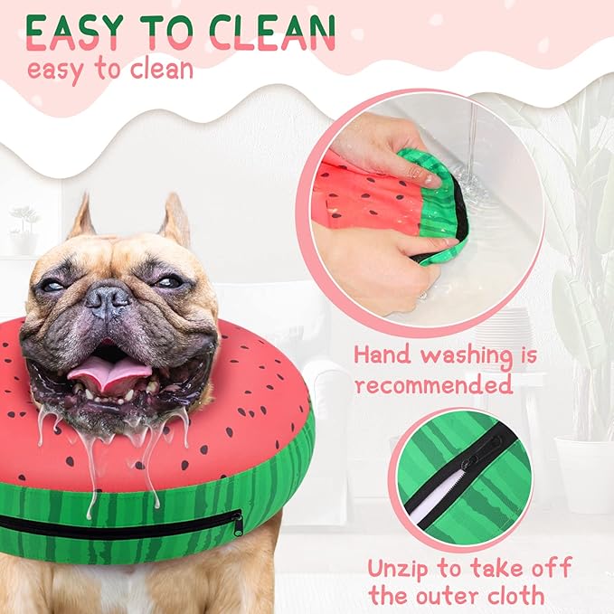 Supet Inflatable Dog Cone Collar Alternative After Surgery, Doggie Neck Donut Collar Recovery ECollar for Post Surgery, Soft Dog Cone for Small Medium Puppies Cats