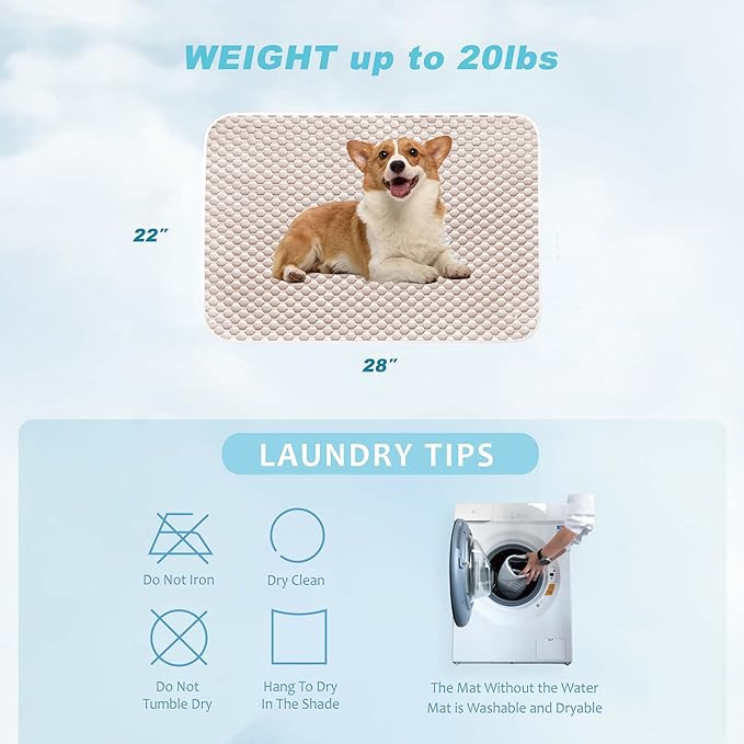 MICROCOSMOS Pet Cooling Mat & Sleeping Pad- Breathable Bubble Surface, EZ Clean. Keep Cooling for Pets, Kids and Adults in Summer.(Brown, 28" x 22")