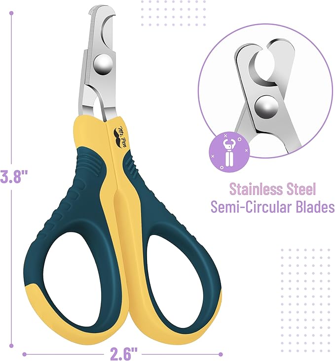 Mr. Pen Cat Nail Trimmer - Yellow & Gray Cat Claw Clippers for Pets & Kittens