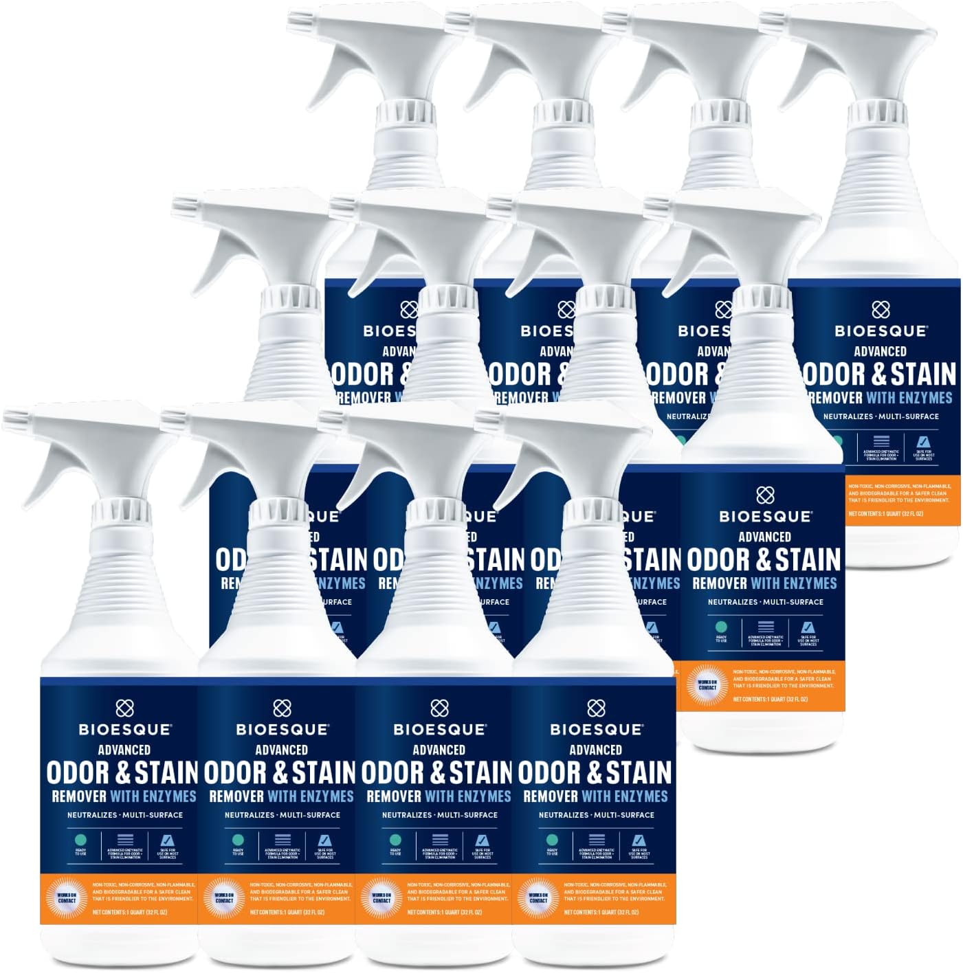 Bioesque Advanced Odor & Stain Remover with Enzymes, 32 Fl Oz (Pack of 1)