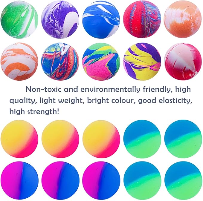 PET SHOW 20Pcs 1.2 Inch Cat Toy Bouncy Balls Interactive Kitten Bouncing Ball for Indoor Cats Pet Birthday Gift Colorful Chase Rubber Ball with High Elasticity Boys