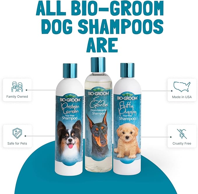 Bio-Groom So-Gentle Hypoallergenic Dog Shampoo - Tearless, Cat & Dog Bathing Supplies, Puppy Shampoo for Gentle Skin, Cruelty-Free, Made in USA, Tear-Free Dog Products - 12 fl oz 1-Pack