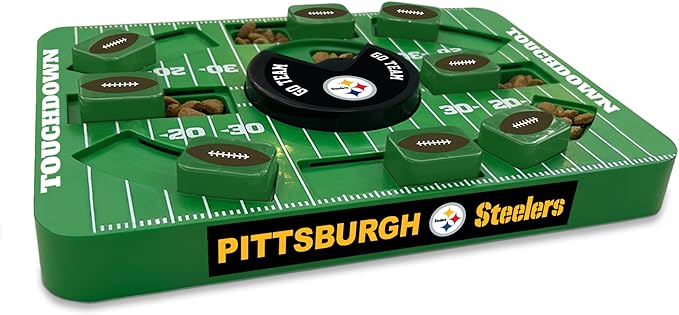 Pets First NFL Pittsburgh Steelers Large Puzzle Toy, New Size, Interactive Dog Treat & Slow Feeding Toy