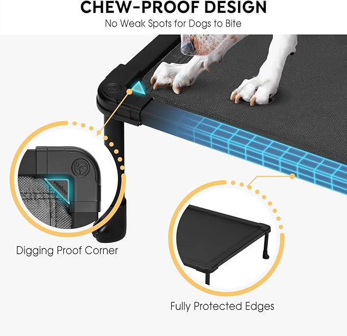 Veehoo Chew Proof Elevated Dog Bed, Durable Raised Dog Training Platform, Platform Dog Beds for Large Dogs, Raised Pet Cot Training System for Place, Agility, Indoor or Outdoor, CWC2420CP