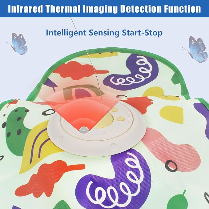 Interactive Cat Toy, Automatic Kitten Toys for Indoor Cats, Hide and Seek Cat Toy Kitten Wand Toy Cat Exercise Toys with Motion Activated, Moving Feather, Chirping