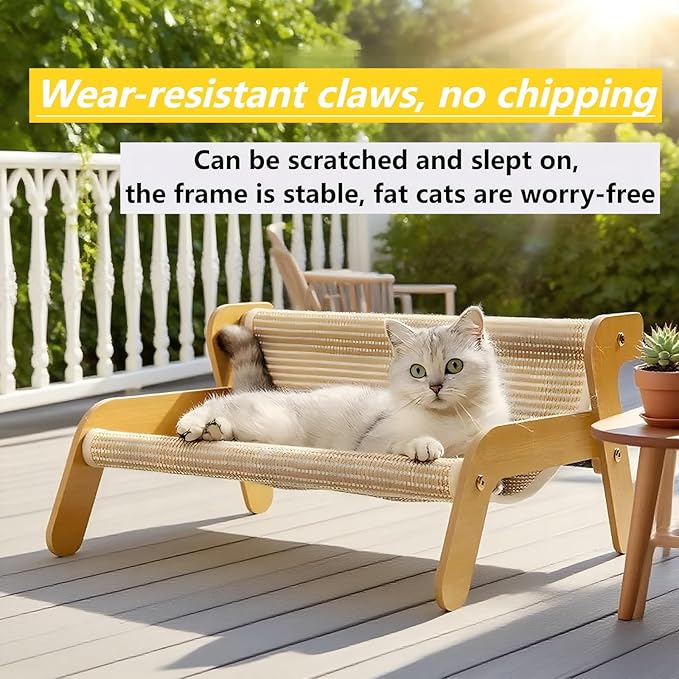 Scratcher Bed,Scratcher Couch,Scratcher Lounger,for Indoor Cats,Sisal Scratcher 2 in 1 Cat Couch, Wear-Resistant Scratching Lounge Chair,Additional Gift Sisal Scratcher