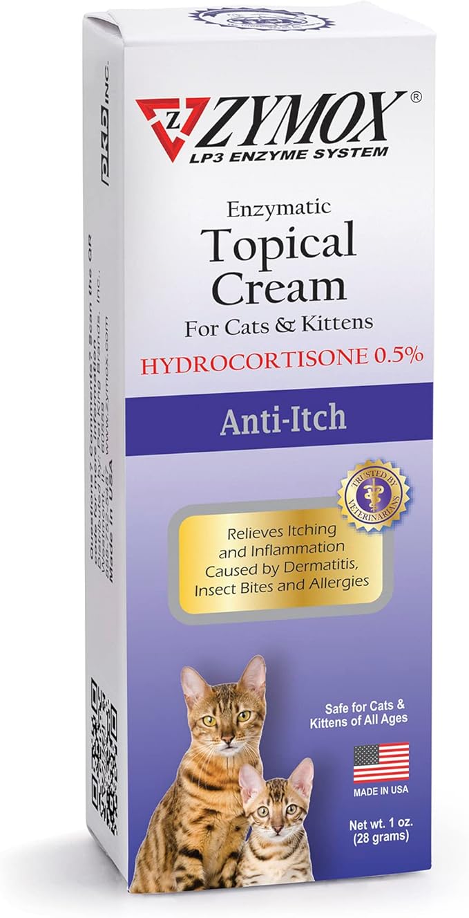 Zymox Cat & Kitten Topical Cream w/ .5% hydrocortisone - 1 oz. Tube