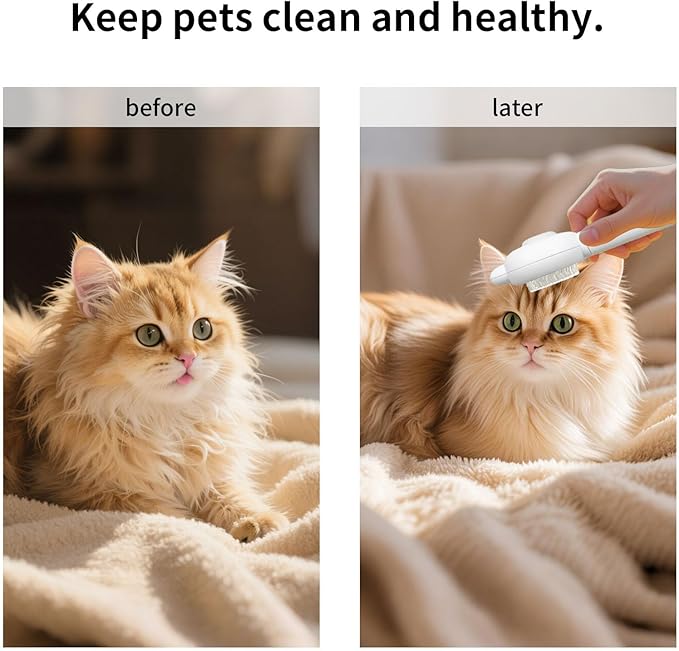 Zoocozy Cat Brush for Shedding, Dog Deshedding Brush, Pet Hair Removal Tool for Puppy Pitten(White)