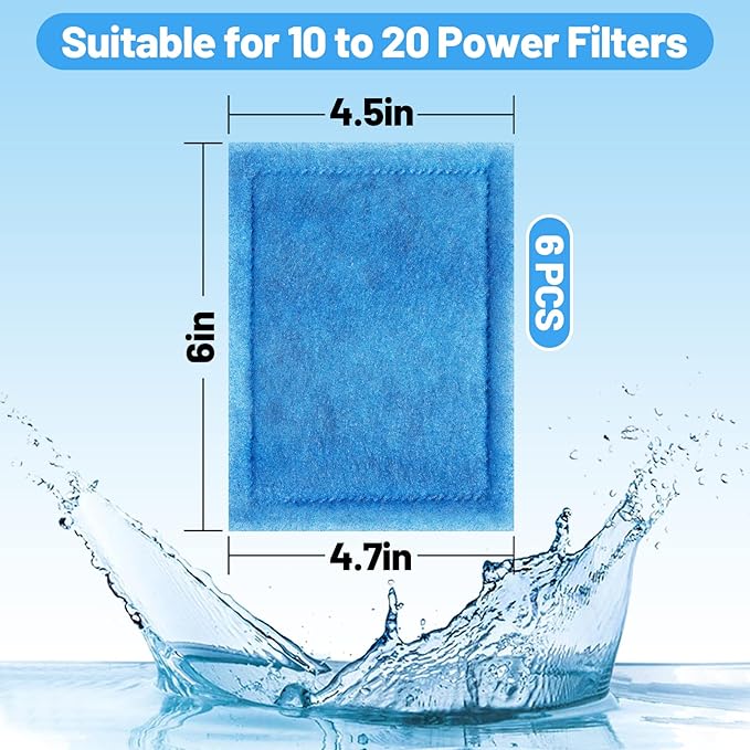 MEWTOGO 10-20 Gallon Aquarium Filter Replacement for EZ-Change #2, Aquarium Filter Cartridge Fit for AquaTech 10 to 20 Power Filters for Fish Tank(6 Pcs)