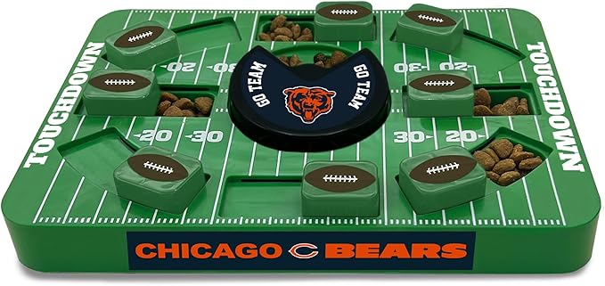 Pets First NFL Chicago Bears Large Puzzle Toy, New Size, Interactive Dog Treat & Slow Feeding Toy