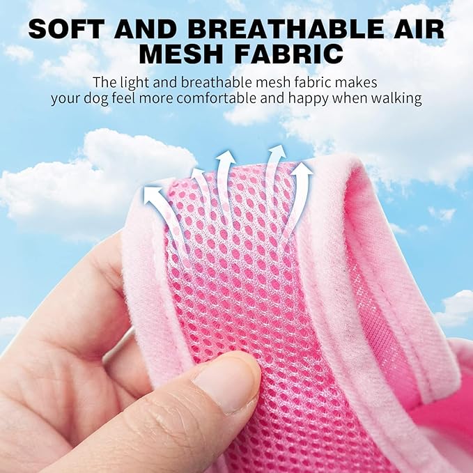 BINGPET Small Dog Harness - Breathable Mesh Puppy Cat Harnesses - No Pull Adjustable Dog Harness Dog Vest Harness for Small and Medium Dogs