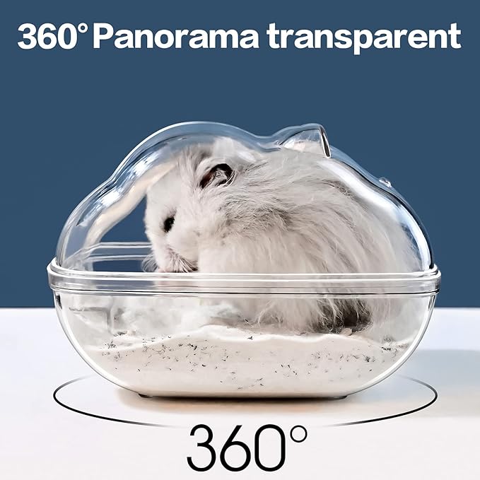 Hamster Bathtub,Hamster Bathroom,Small Animal Habitat Décor,Sand Bath Container Transparent Beds,Hamster Bed,Ice Bathtub,Sleep Pad Nest,Sand Bath Box for Small Pet Animals Cage Accessories（S）