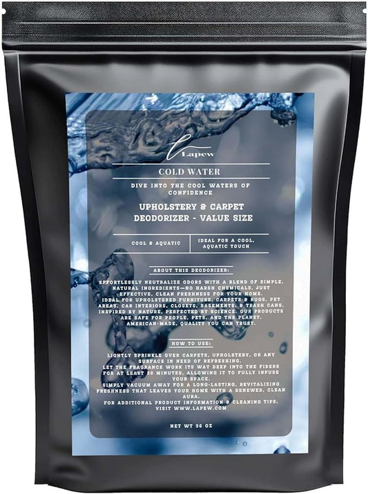 Cold Water Carpet Freshener Powder Refill 36 oz | Powerful Odor Eliminator for Home | Upholstery Deodorizer | Carpet Deodorizer | Pet Urine | Cat Litter Box | Cool Water Fragrance
