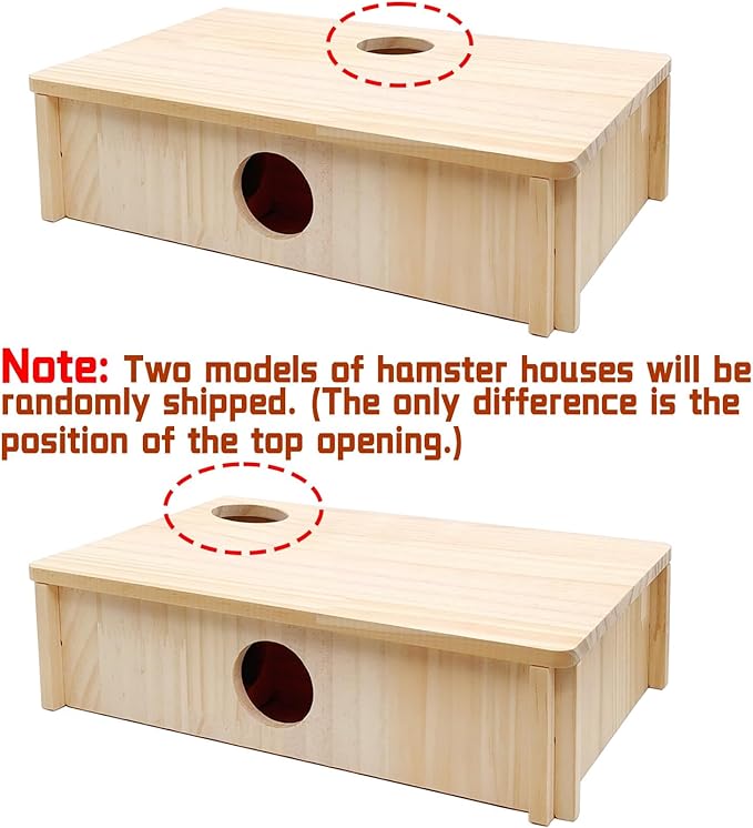 kathson Multi-Chamber Hamster Maze House,Wooden Syrian Hamster Maze Hideout,Small Pets Habitats Decor,6-Room Hideouts & Tunnel Exploring Toys for Dwarf Hamsters,Gerbils,Mice,Lemmings,Mouse