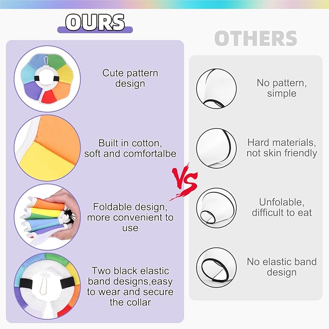 KOOLTAIL Cat Cone Collar, Adjustable Soft Comfortable Cat Recovery Collar to Stop Licking, Foldable Donut Water Resistant Pet Cone for Small Large Cats Kittens After Surgery Flower M