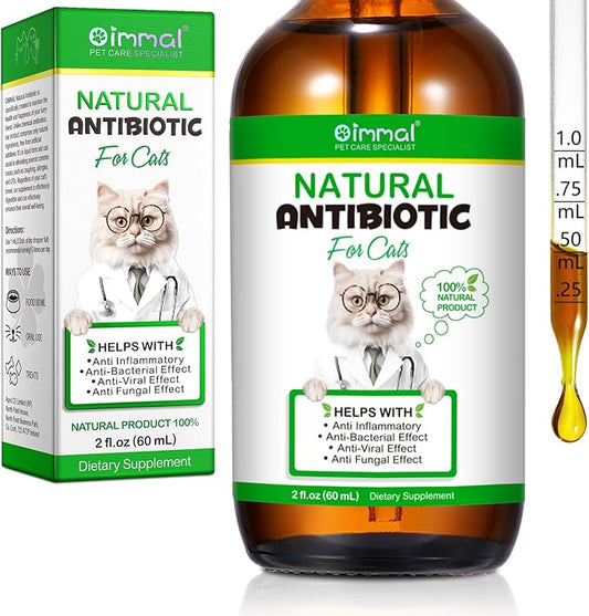 Antibiotics for Cats, Cat Antibiotics for Injections, Natural antibiotic for Cat Immune & Allergy Relief, Cough Relief, Yeast Injection, UTI Treatments, Cats Antibiotics, 60ML