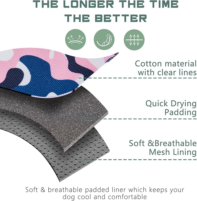 BUMBIN Tactical Dog Harness for Medium Dogs No Pull, Famous TIK Tok No Pull Dog Harness, Fit Smart Reflective Pet Walking Harness for Training, Adjustable Dog Vest Harness with Handle Pink Camo M