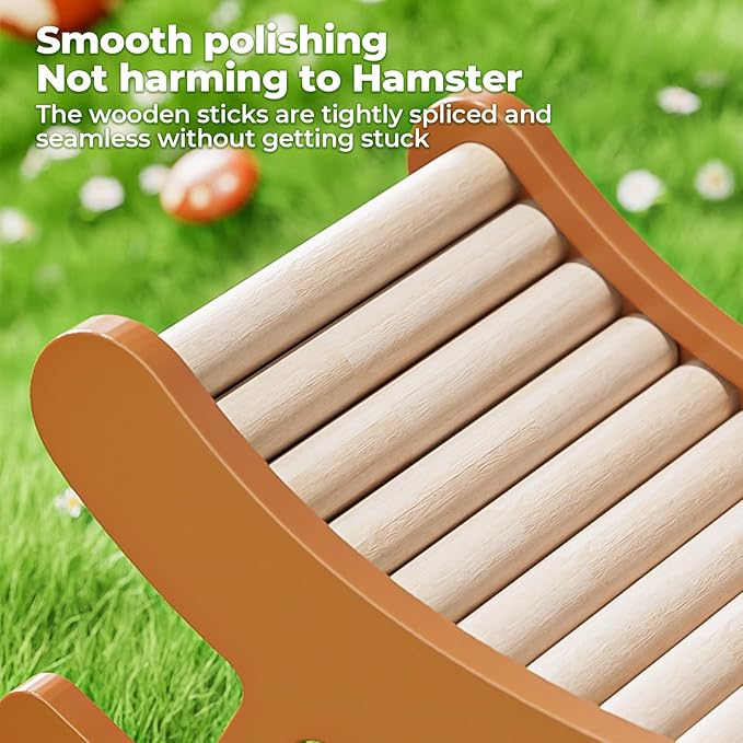Hamster Climbing Toys - Wooden Ladder for Hmaster Bridge Guinea Pig Enrichment Toy Interactive Hamster Cage Accessories for Chinchilla, Rat, Gerbils, Mice and Small Animals