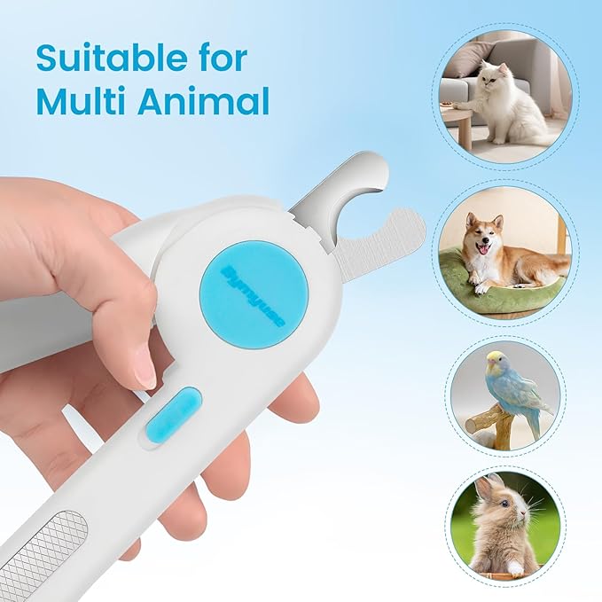 Cat Dog Pet Nail Clippers with Light, Llluminates Cat Dog Nails or Bloodline,Safety Pet Nail Clipper for Dogs, Cats, Rabbits Sharp No Nail Splitting