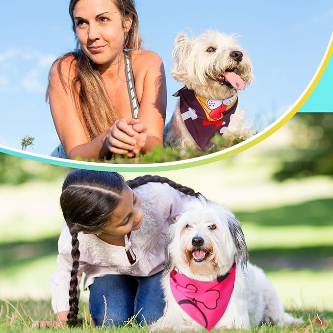 150 Pcs Dog Bandanas Bulk Pet Bibs Colorful Triangle Scarf Pet Bandanas for Medium Large Dogs Spring Summer Birthday Costume Decoration (Paw)