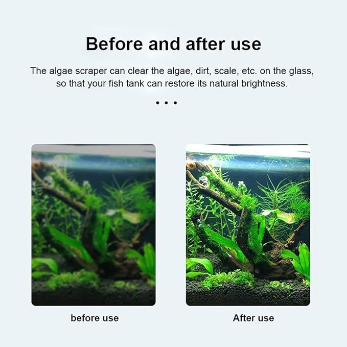 Algae Scraper for Glass Aquarium,Aquarium Razor Scraper with 10 Replaceable Blades,Aquarium Cleaning Tools.
