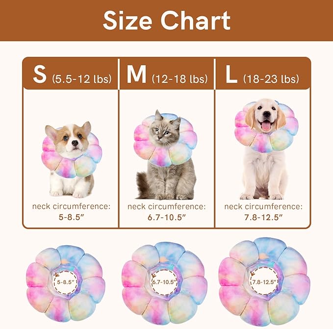 Soft Cat Cone Collar, Adjustable Recovery Collar, Protective Cat Neck Cone After Surgery