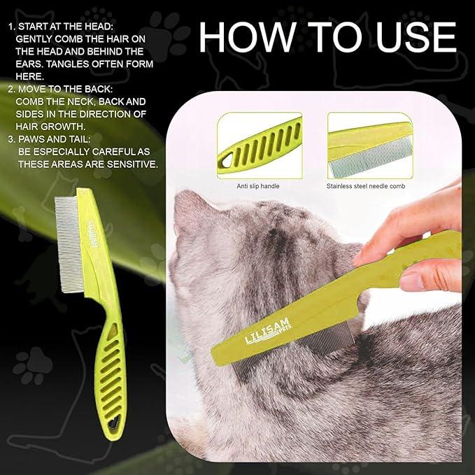 Pet Self Cleaning Slicker Brush and Grooming Comb - Gently Removes Loose Hair, Tangles, and Dirt - Skin Friendly Deshedding Grooming Tool for Hair Dogs & Cats - Pet Supplies Accessories (Yellow)