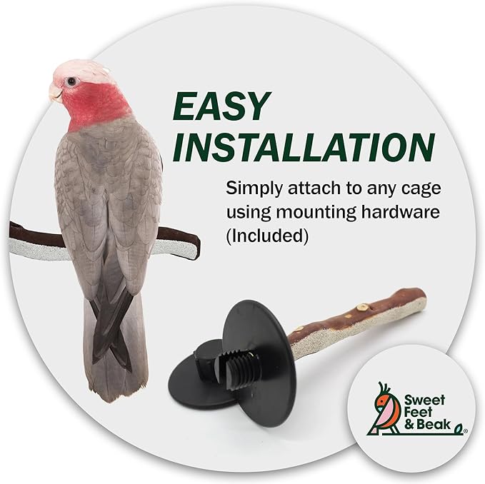 Superoost Manzanita Pumice Pedicure Perch- Easy to Install Bird Cage Accessories for Healthy Feet, Nails and Beak - Natural Bird Perches Imitates Birds' Life in The Wild - XS 8"