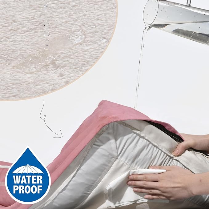 Comfort Expression Small Dog Beds Waterproof Orthopedic Foam Dog Sofa Beds for Medium Dogs Comfy Pet Bed with Washable Removable Cover & Non-Slip Bottom(Small,Pink)