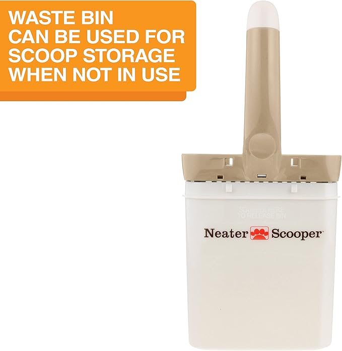 Neater Pet Brands Neater Scooper Standard Cat Litter Scoop, 15 Refill Bags – Mess-Free Cat Litter Scooper with Bag, Spill-Proof Kitty Box Sifter, Bin Doubles as Scoop Holder, For Single-Cat Households