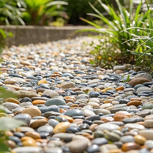 River Rocks for Landscaping,20lbs Colorful Pebbles for Indoor Plants, 0.5-1.2 Inch Decorative Rocks for Planters, High Polished Stones for Vase Filler Fish Tank Garden