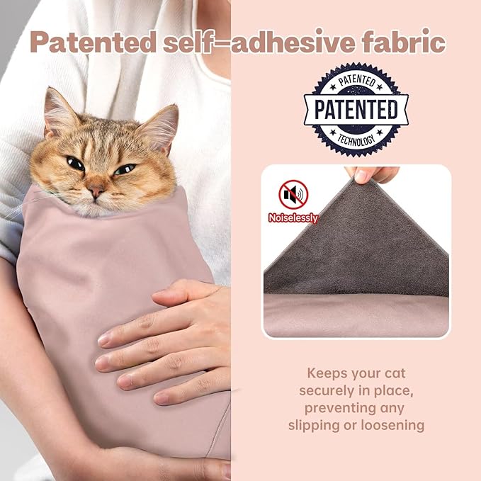 Paw Legend 21.7" Cat Wrap for Grooming Cat Wrap for Cutting Nails Cat Restraint for Nail Clipping Self Adhesive Blanket Restraint Cloth for Cats Within 6lbs