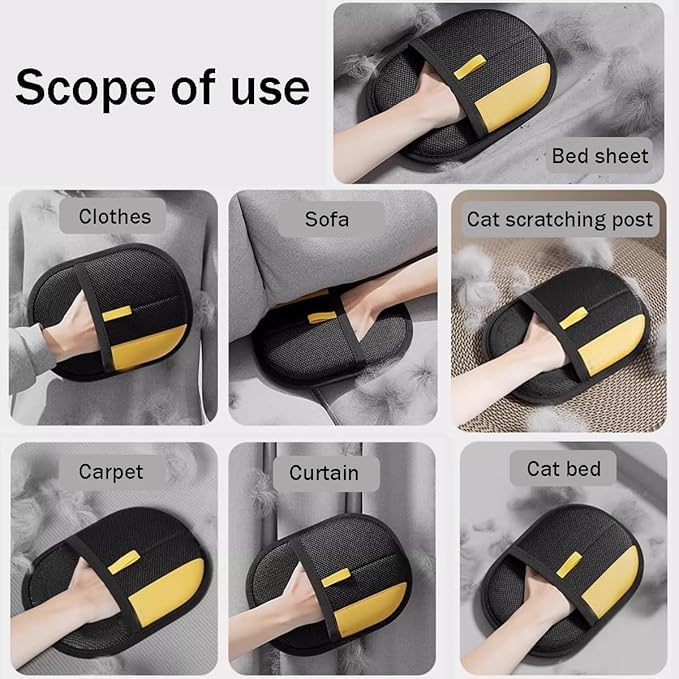 Pet Hair Removal Glove for Cats & Dogs, 2025 New Upgrade Pet Hair Remover Electrostatic Gloves, Cat Grooming Gloves for Hair Removal, Reusable Pet Hair Remover Glove (2 PCS)