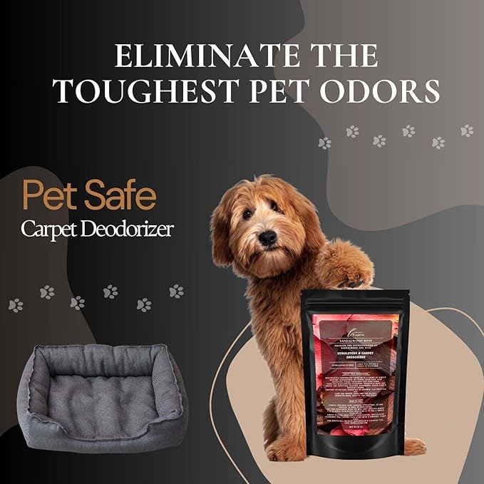 Sandalwood Rose Carpet Freshener Powder: Powerful Odor Eliminator for Home, Upholstery Deodorizer, Carpet Deodorizer, Pet Urine, Cat Litter Box - Sandalwood Rose Fragrance.