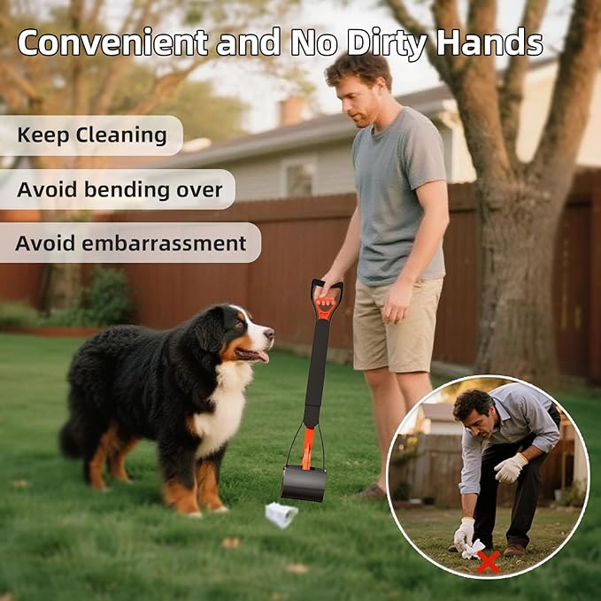 2 Pack 32 Inch Foldable Dog Pooper Scooper,Dog Poop Pick Up Tool for Large&Small Dogs,Sturdy & Light Weight,Easy to Carry and Clean